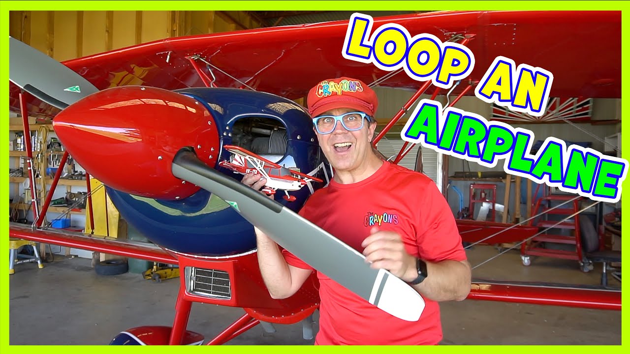 Matty Crayon Loops a Biplane | Aerobatics | Airplanes for kids | Planes for kids