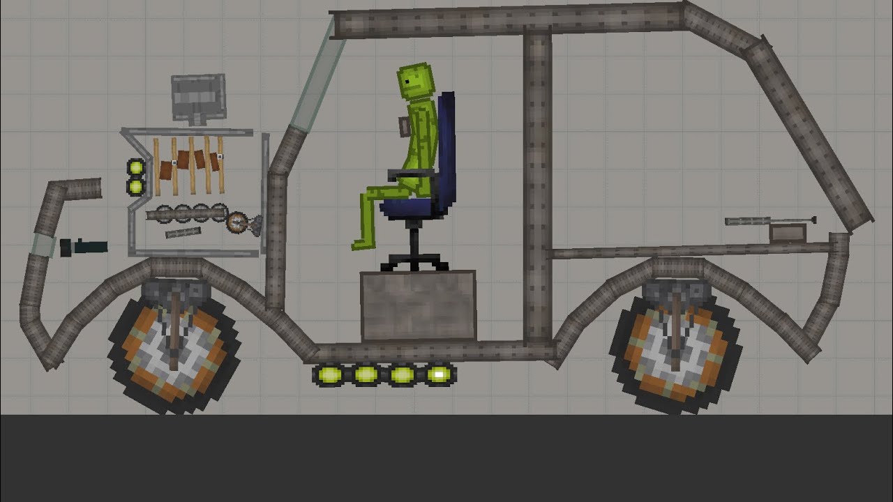 How to make a drag racing car with an engine(melon playground)