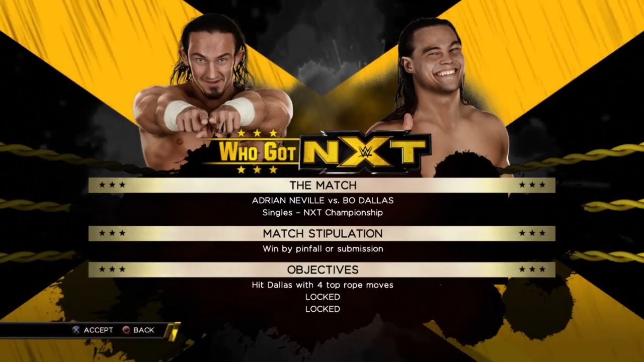 WWE 2K15 - Match #4 - Adrian Neville vs Bo Dallas [Who Got NXT] (1080p)