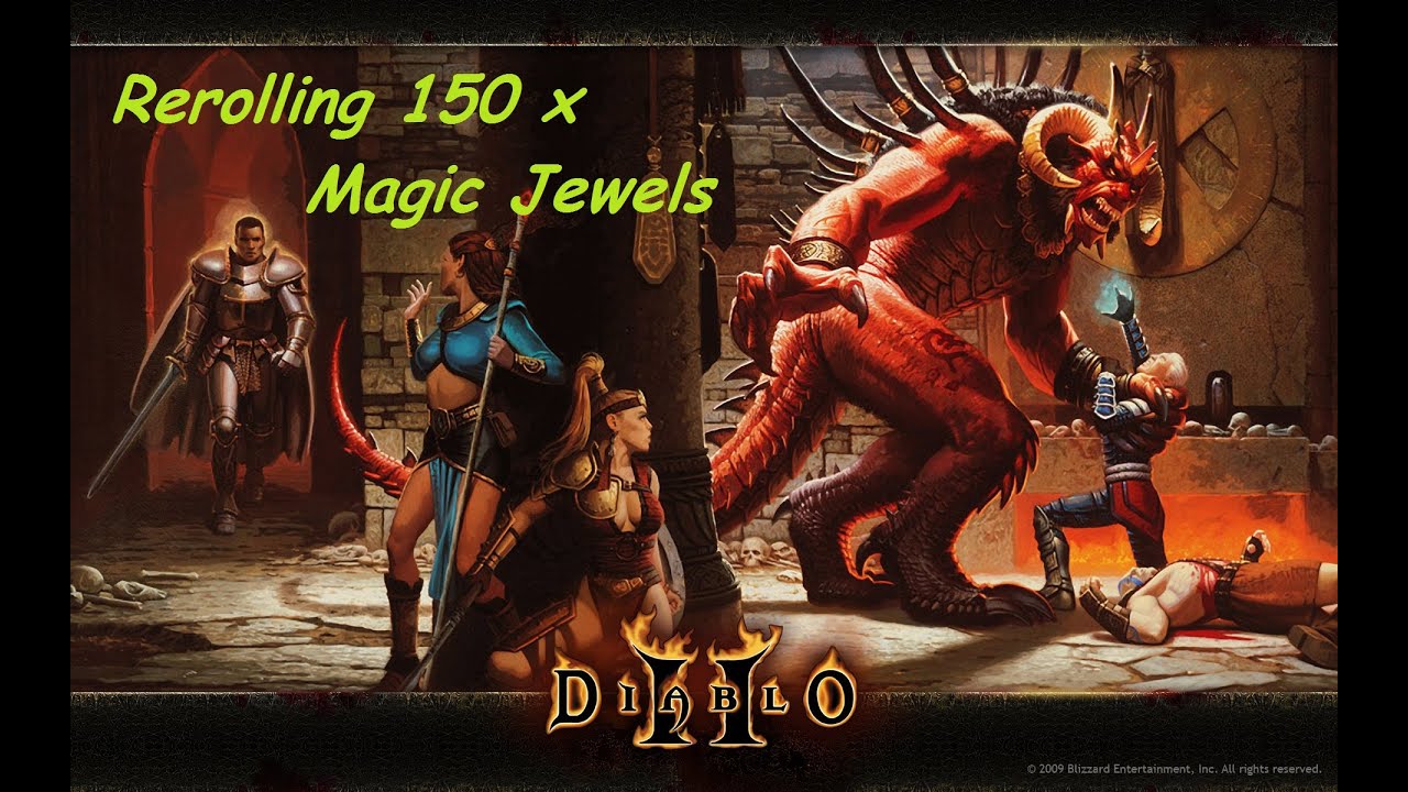Diablo 2 - Rerolling 150 x  lvl 99 Magic Jewels