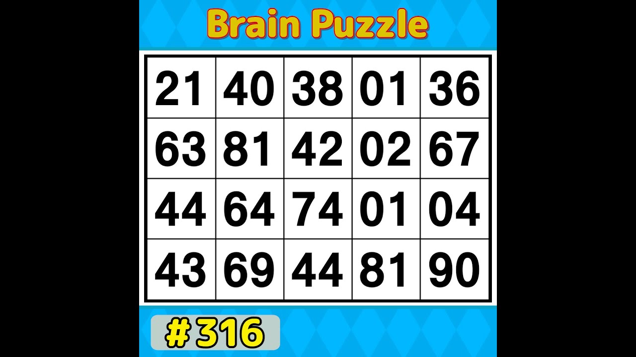【Number Search】 Boost your concentration. 《Brain training》 #316