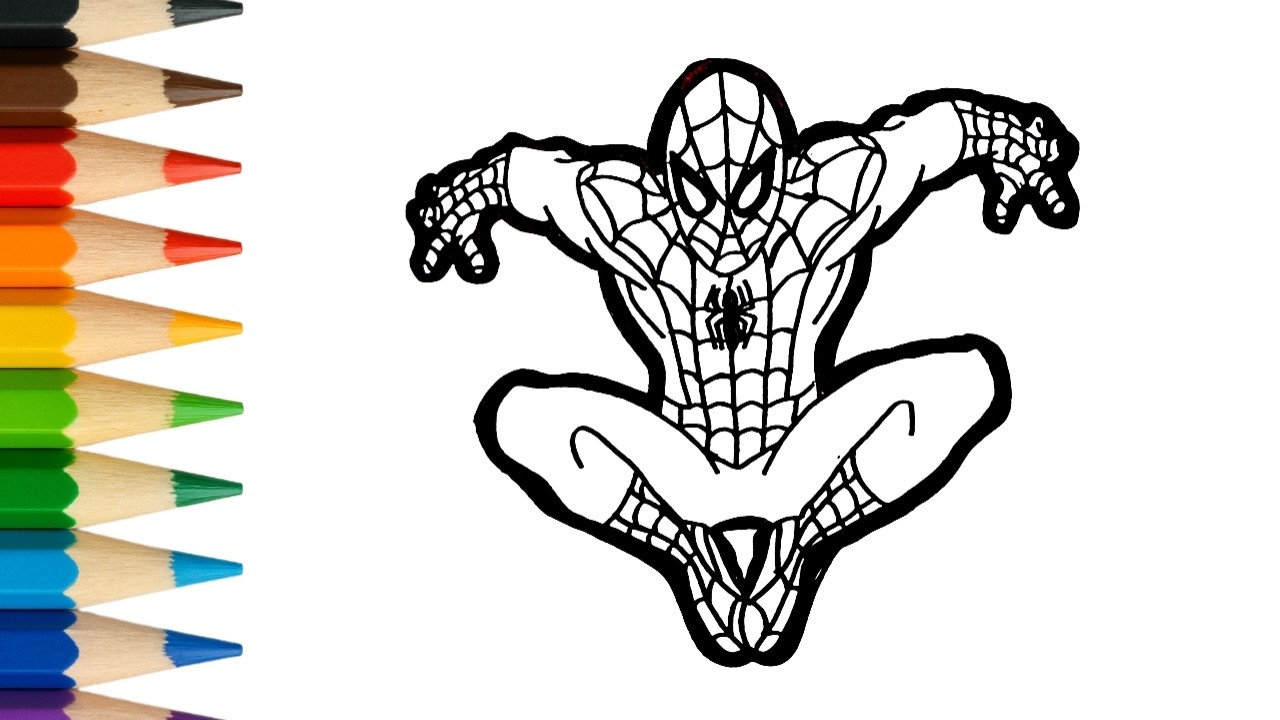 Cara Menggambar & Mewarnai Spiderman Keren 🕷️🦸‍♂️ | Mudah untuk Anak!