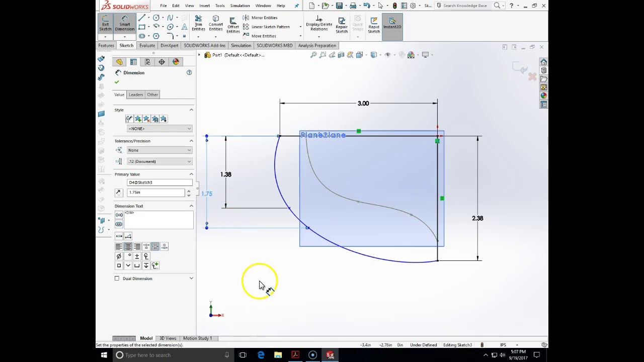 ENGT131 SOLIDWORKS Simple Loft - Boat Model