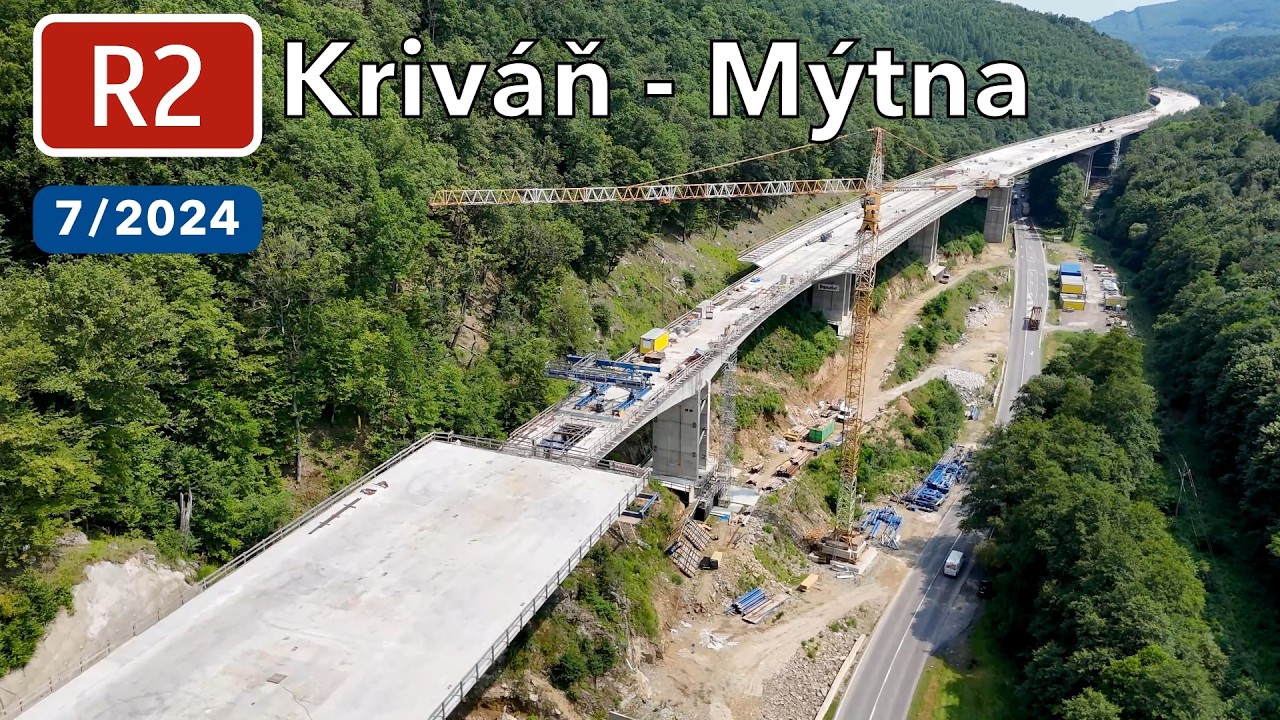 Výstavba R2 Kriváň - Mýtna (júl 2024)