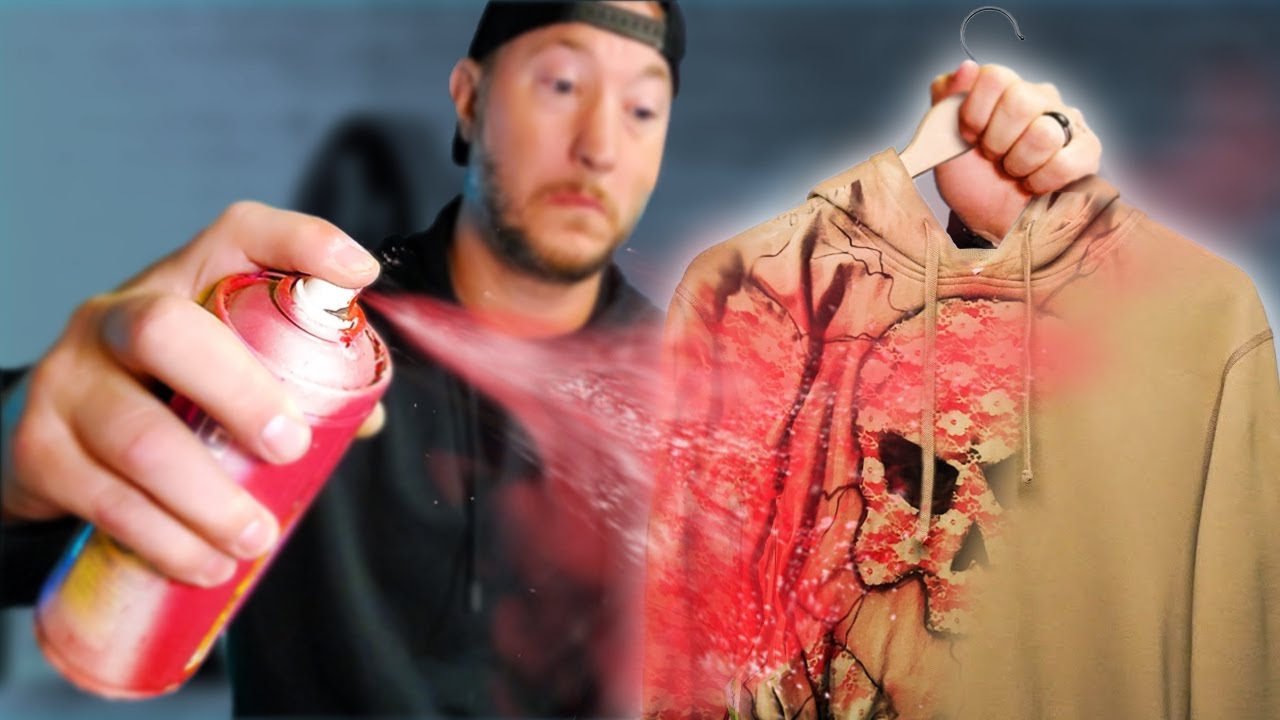 INSANE RESULTS Spray Painting a Hoodie with LACE