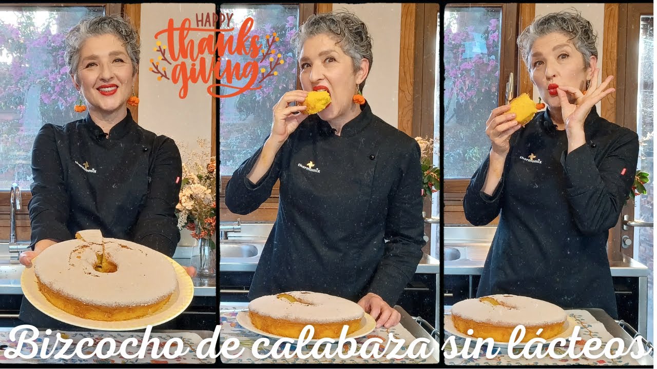 🍩 BIZCOCHO DE CALABAZA ESPECIADO SIN LACTEOS 🍩 con Thermomix® #thanksgiving 🦃 #TM6 #TM5 #TM31