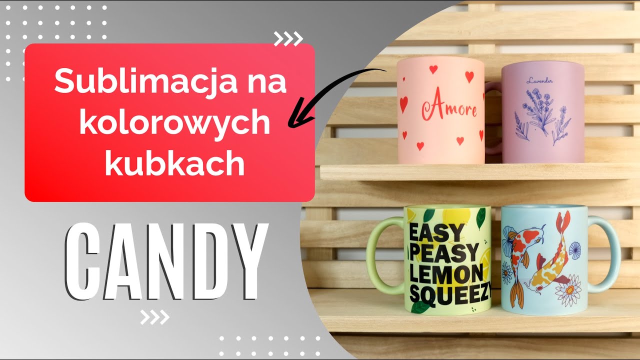 Sublimacja na kolorowych kubkach | Seria kubków CANDY | GRAWERTON