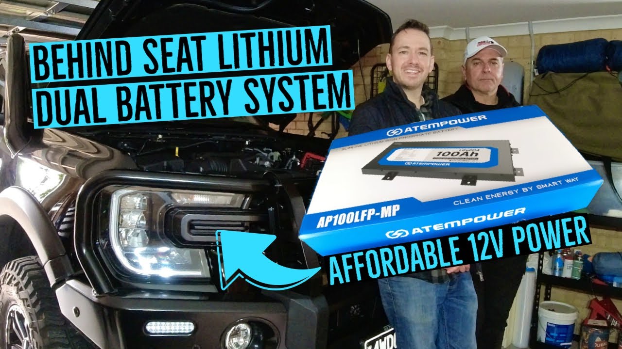 AFFORDABLE LITHIUM DUAL BATTERY FOR NEXT GEN RANGER - Atem Power Slimline 12V Battery and DCDC