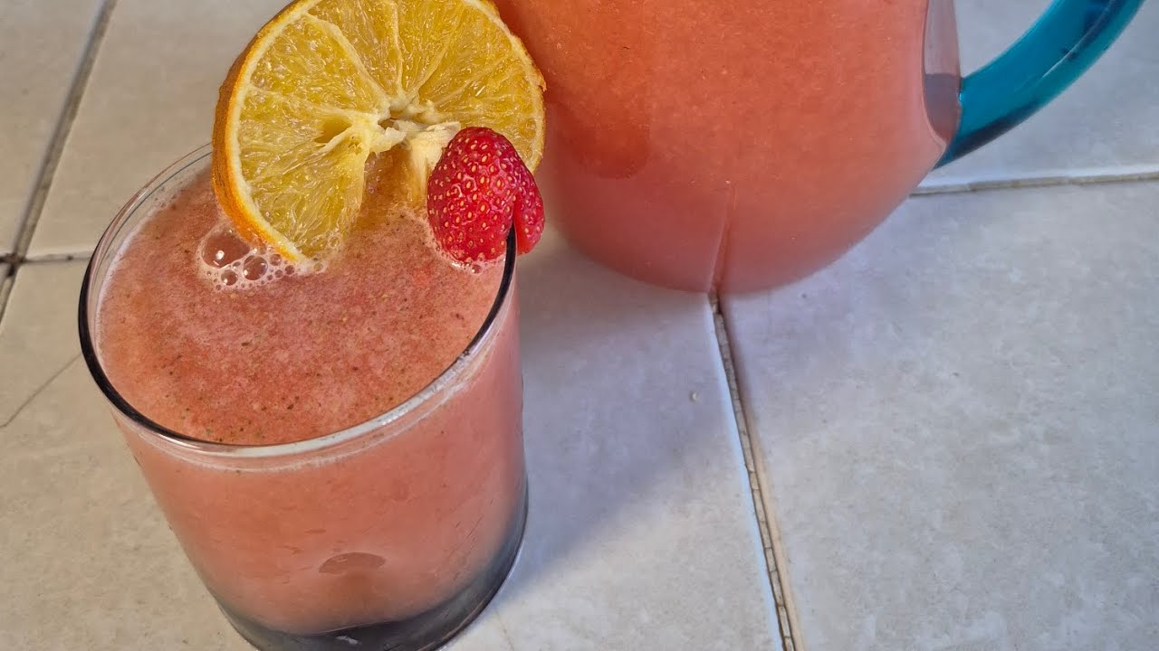 Agua fresca de Naranja con fresas @elsazonde mams16-d