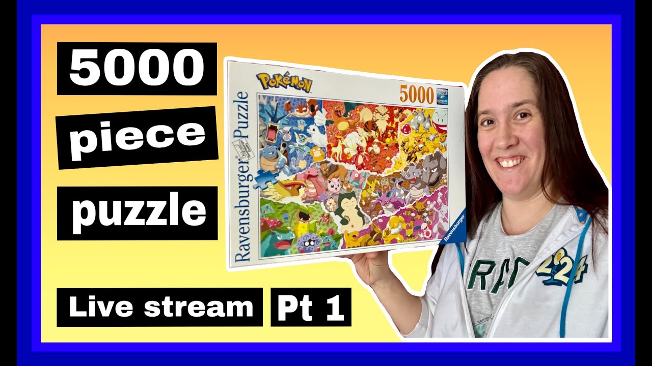 My first live stream on a GIANT puzzle!! Pokemon - 5000 pieces by Ravensburger