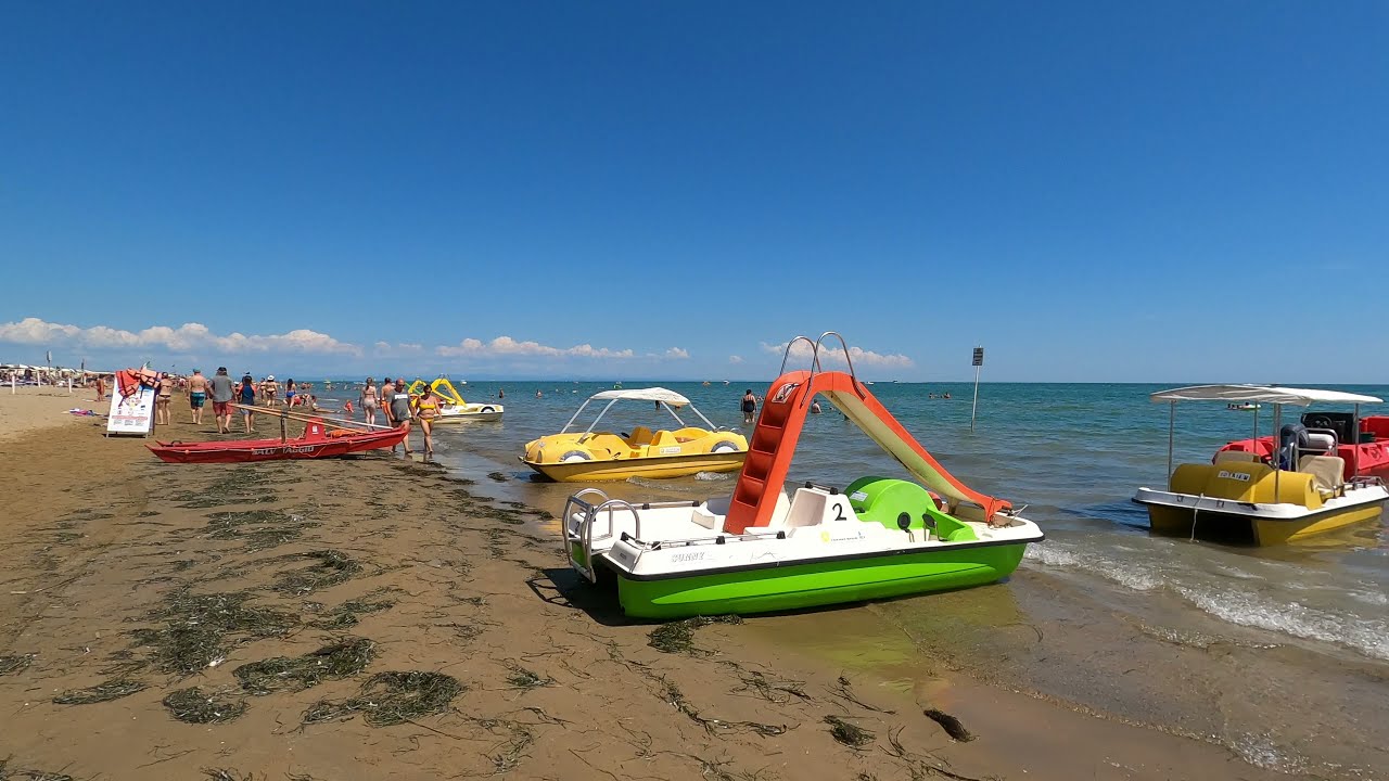 Beach Walking | Bibione Italy | Beach Walking Tour | July 2021 | 4K HDR