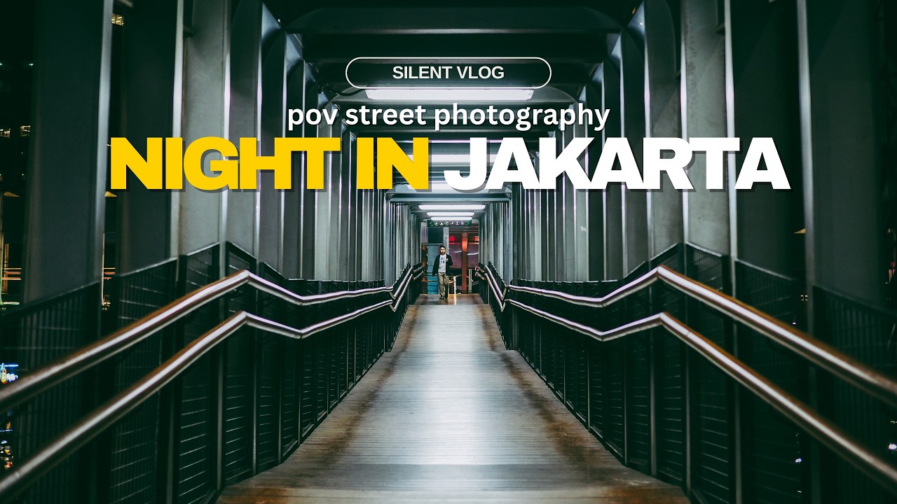 POV Street Photography Jakarta at Night | Urban Photo Walk on a Pedestrian Bridge [4K]