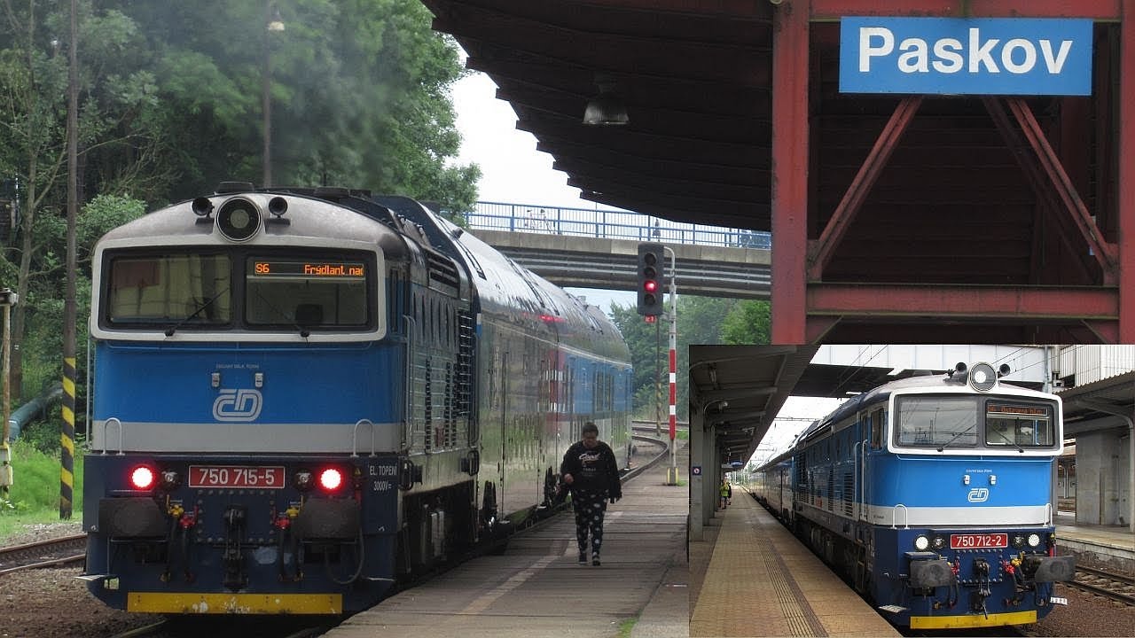 Czech Republic: CD Class 750 'Goggle' diesel locos at Ostrava-Kuncice & Paskov and new Škoda coaches