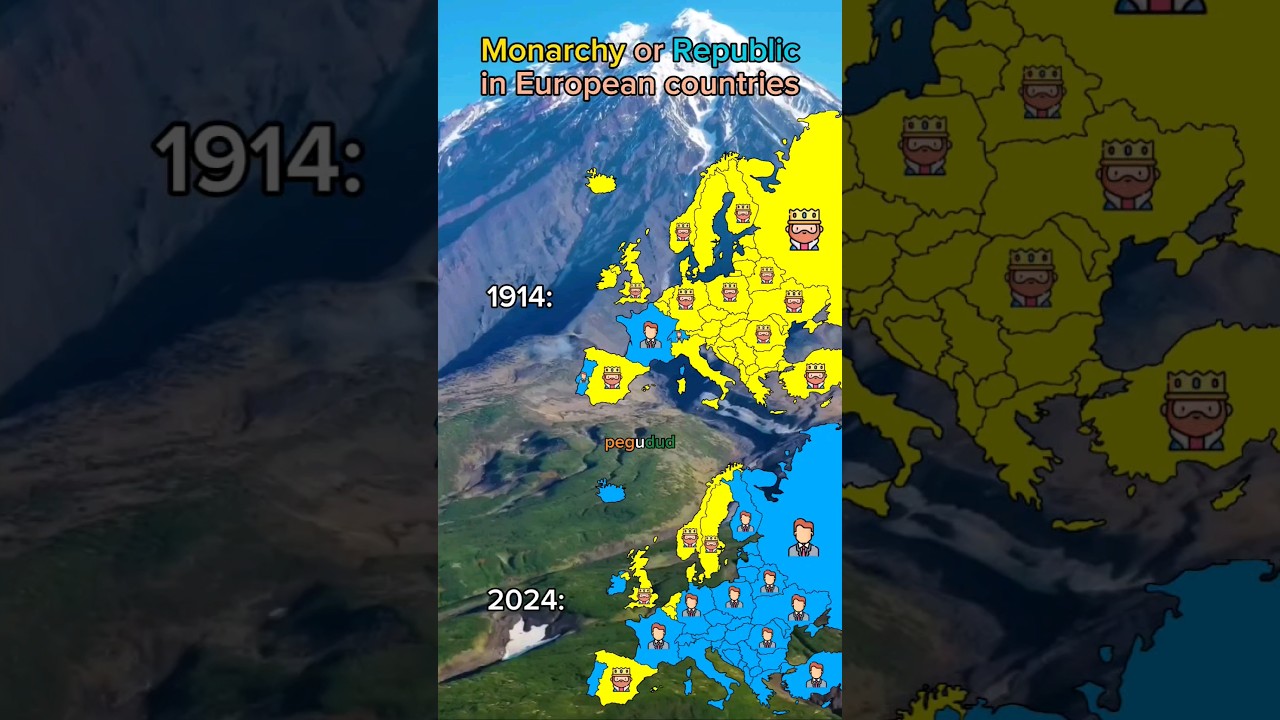 Monarchy or Republic in European countries #country #europe #1914