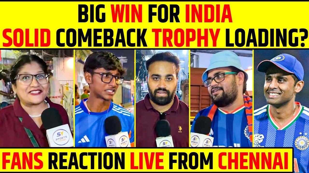🔴BIG WIN FOR INDIA, SOLID COMEBACK TROPHY LOADING? FANS REACTION LIVE FROM CHENNAI