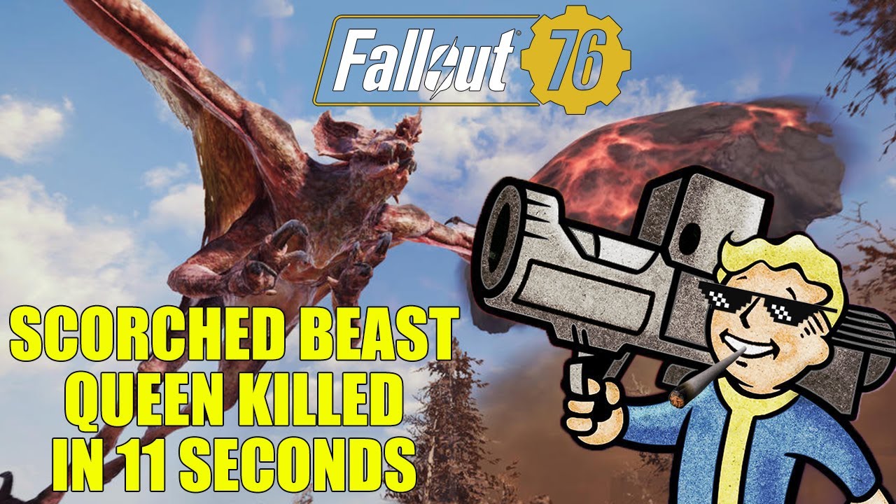 Fallout 76 - Scorched Beast Queen killed in 11 seconds 😂 (Event)