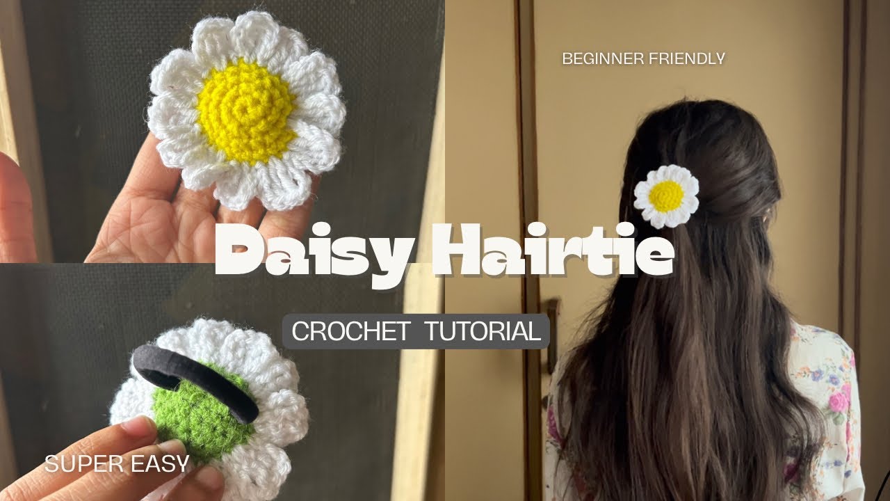 Daisy Hairtie / Hairband Crochet Tutorial | Beginner Friendly #crochet #hairband #tutorial