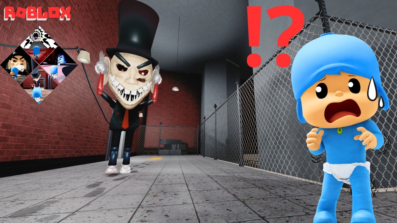 Pocoyo plays: ESCAPE MR CRAZY'S MANSION, funnymoments | ROBLOX