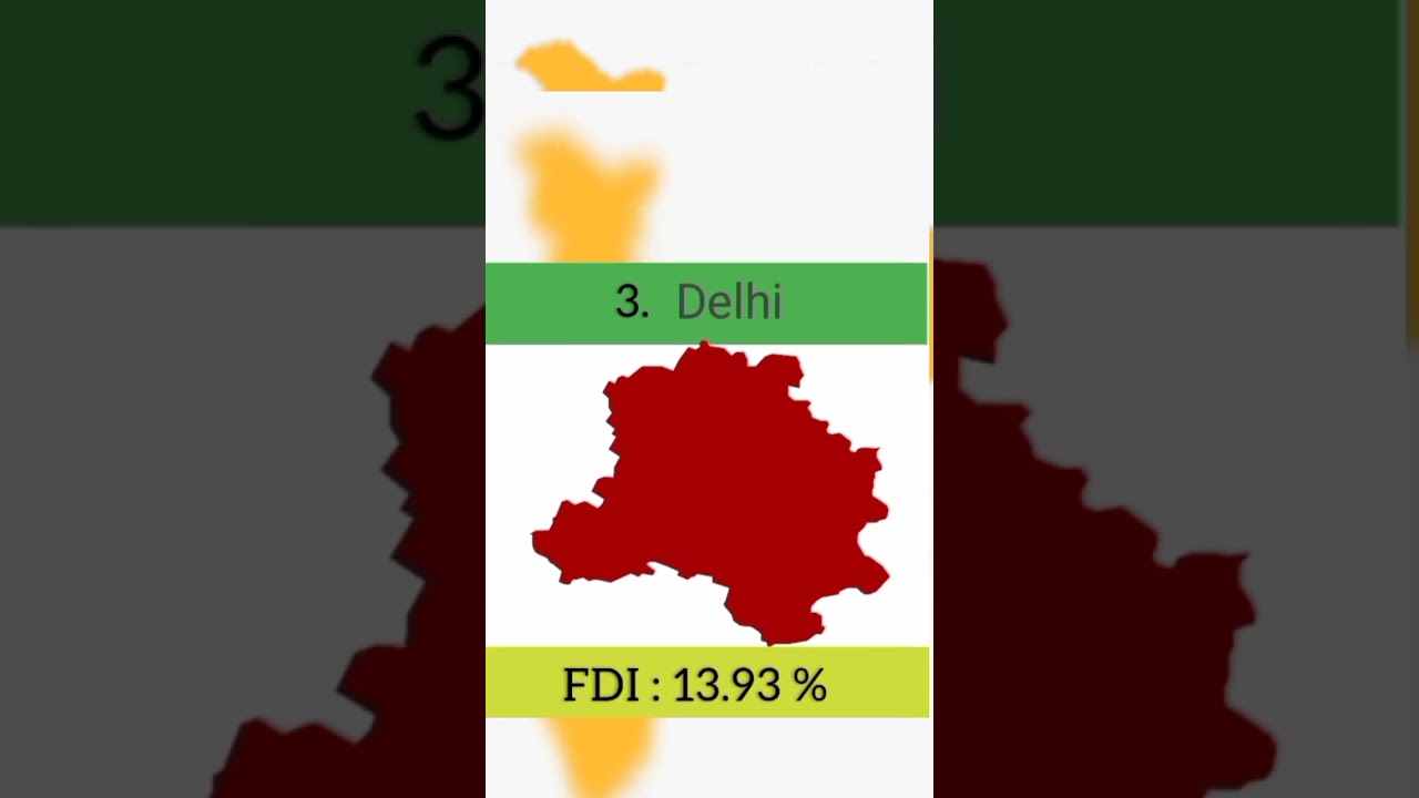 Top 5 States by foreign direct investment in India. FDI in percentages FY-2021-22  #fdi