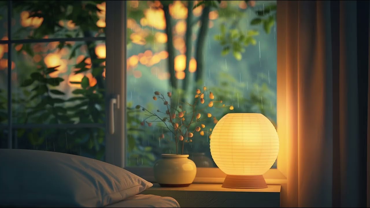 Deep Sleep Piano | Cozy Garden Evening Bedroom Relaxing Music (3 Hours)