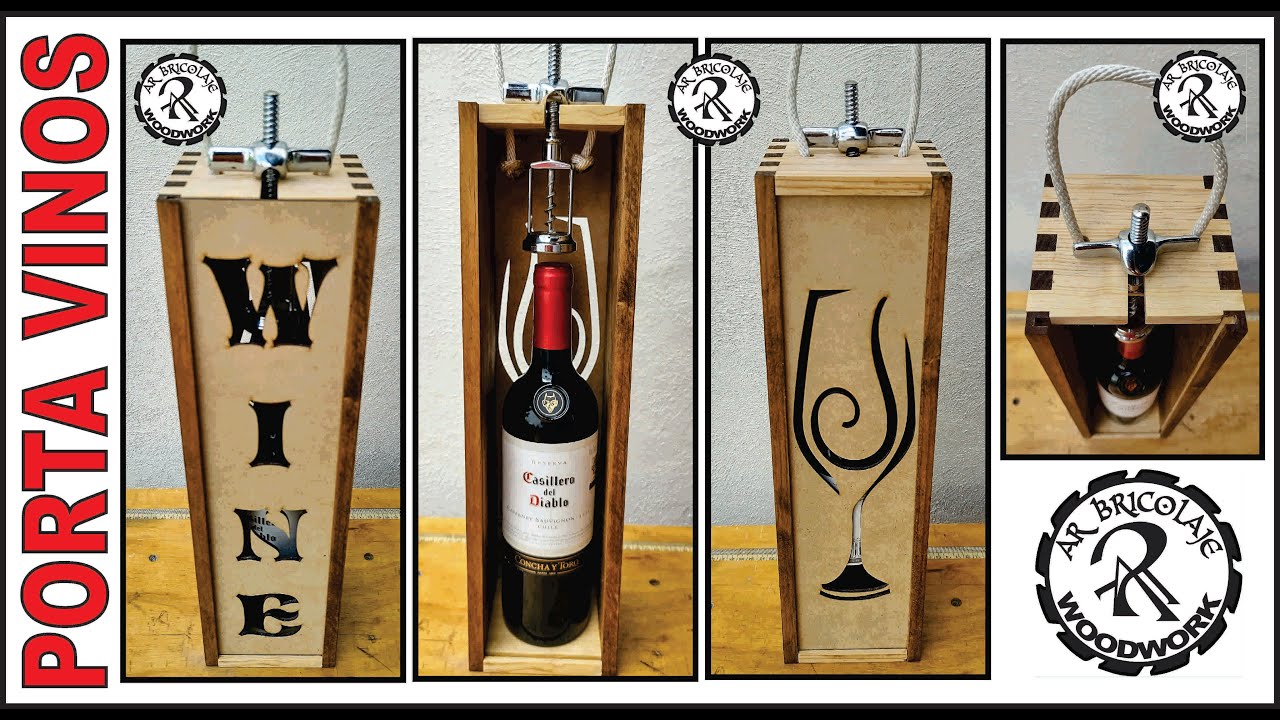 ARMADO DE CAJA RÚSTICA PARA VINOS CON ESPACIO PARA DESTAPACORCHOS / AR BRICOLAJE