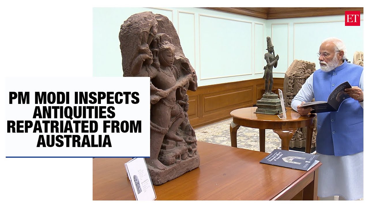 Watch: PM Modi inspects antiquities repatriated from Australia