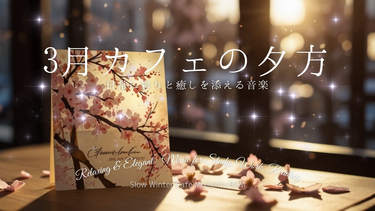 黄昏の3月カフェ、ノスタルジックな作業用・勉強用BGM Sunset March Cafe: Nostalgic Sakura Music for Calm Work, Study and Focus