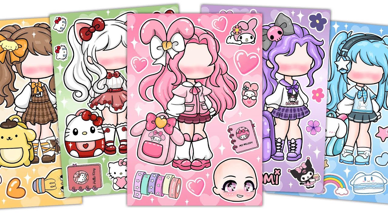 🌈Paper DIY🌈 Sanrio X Back To School Sticker Book #Cinnamoroll Kuromi #Melody #paperdiy #gachalife