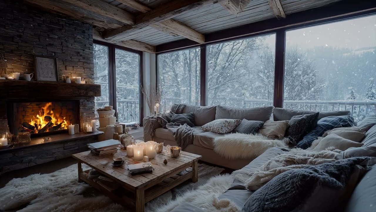 Soft Snow Drifts Beyond The Quiet Glass 🧣 And The Room Fills With Gentle Warmth