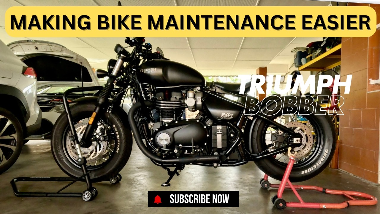 How to use the Front & Rear Motorcycle Paddock Stand | Triumph Bobber