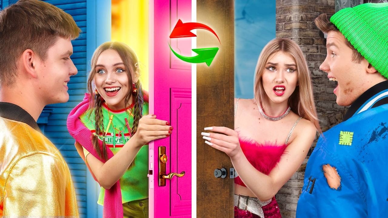Bogaty vs biedny uczeń zamienili się życiem! Ultrabogate vs biedne miasto