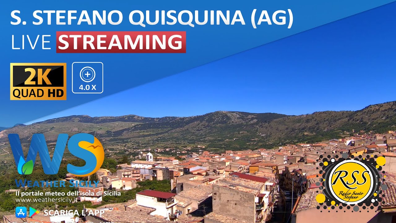🔴 Santo Stefano Quisquina live webcam - Panoramica Monti Sicani