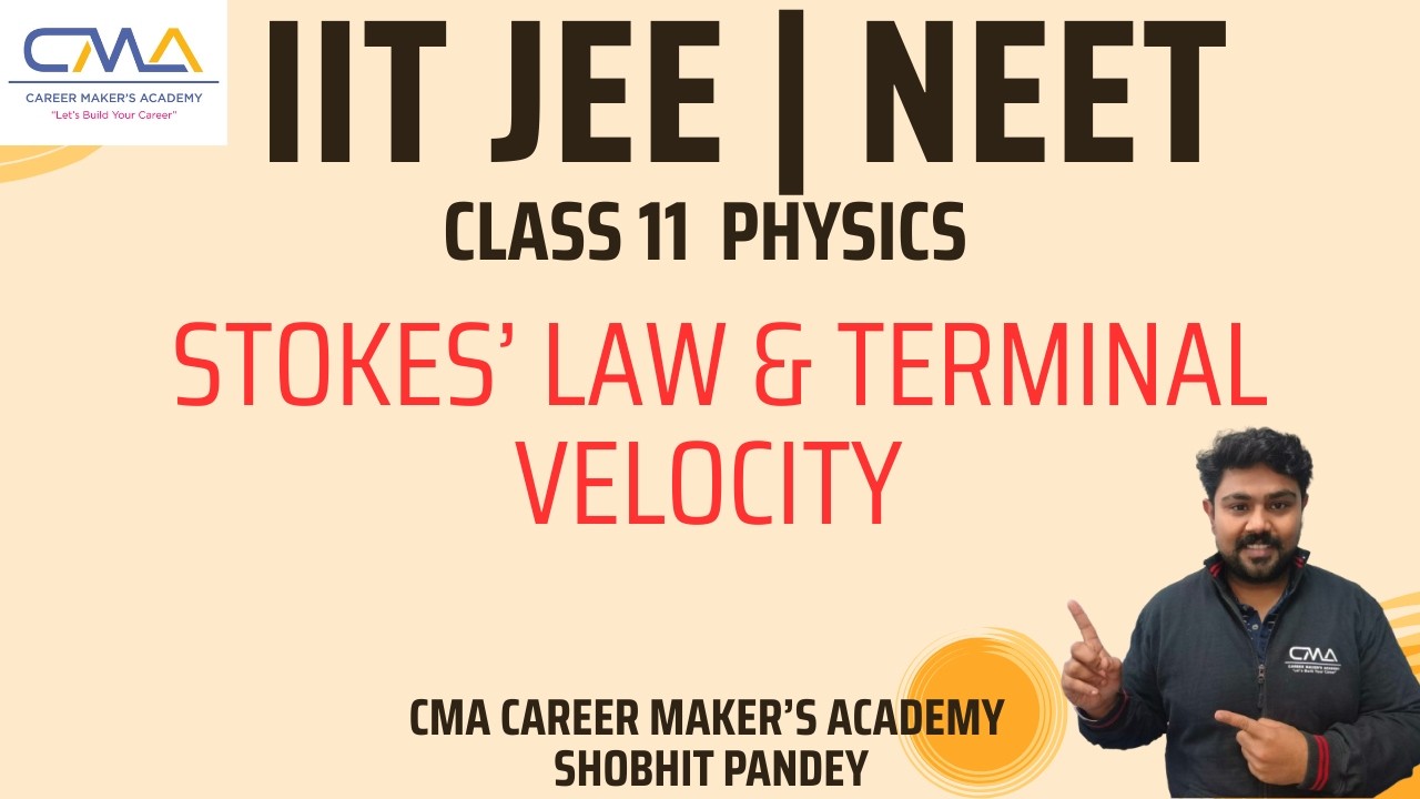 Stokes’ Law & Terminal Velocity Class 11 Physics Fluids NEET & JEE Main Advanced CMA Shobhit Pandey