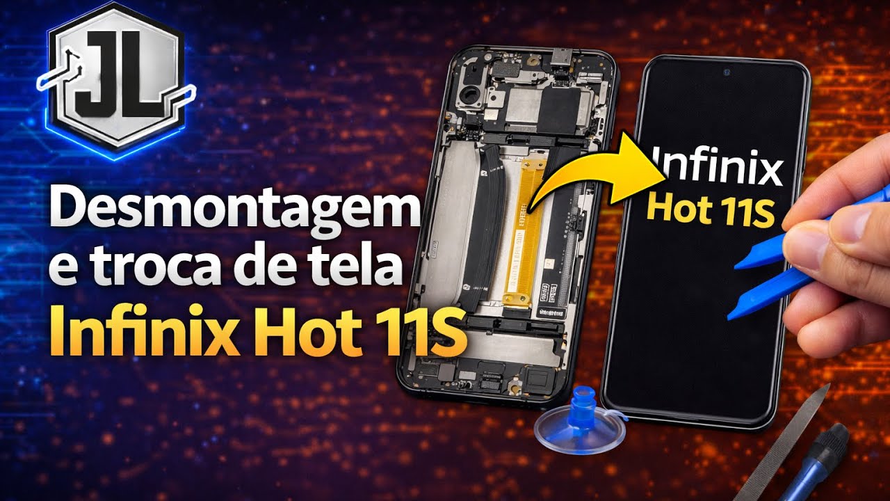 Desmontagem e troca de tela Infinix Hot 11s