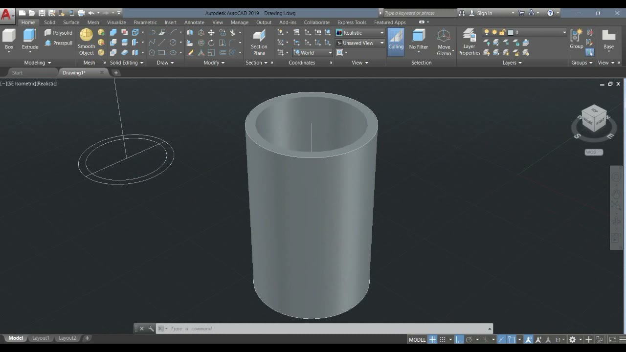 Curso Autocad 3D - Capitulo 1, Iniciando 3D con Extrude Cilindro
