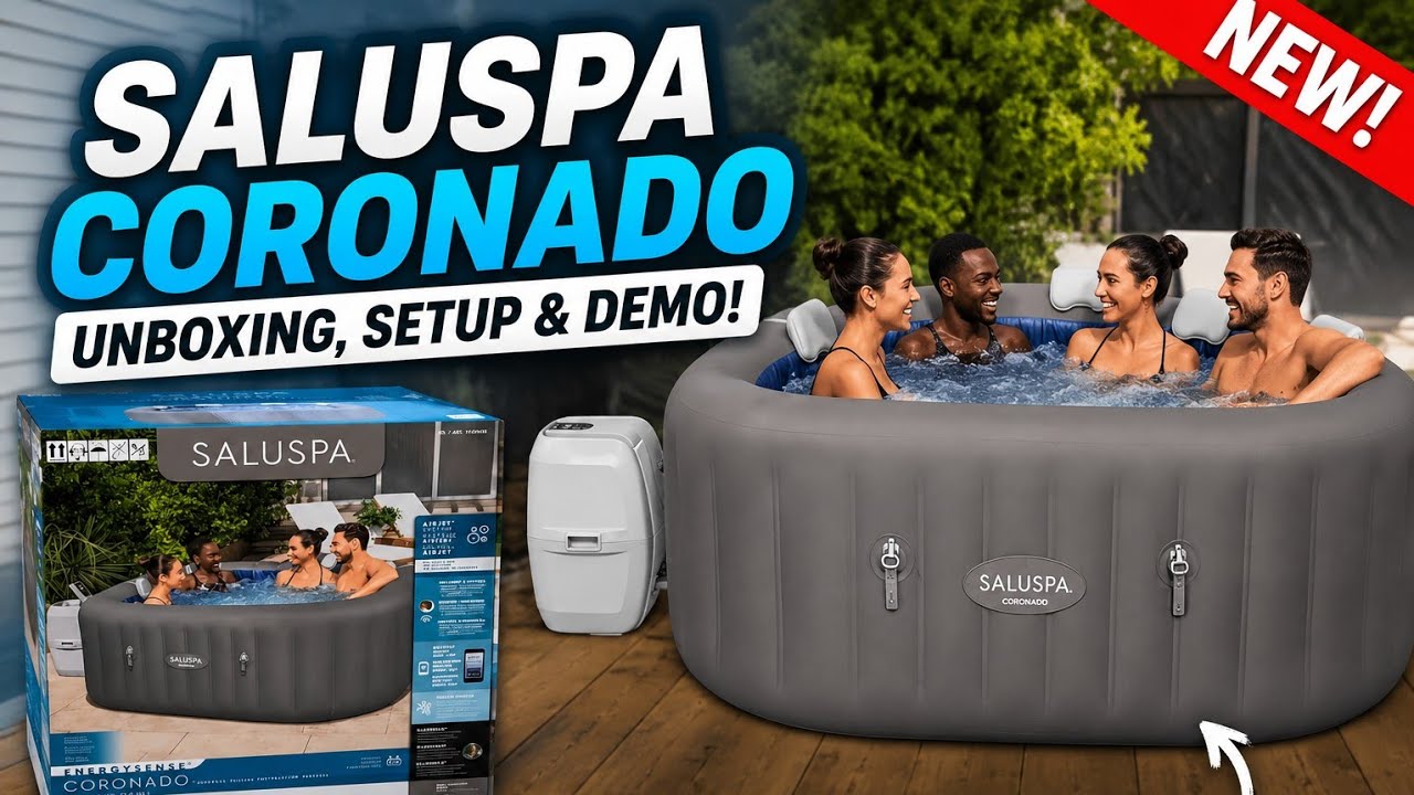 Надувная гидромассажная ванна Saluspa Coronado от Costco. Распаковка и установка.