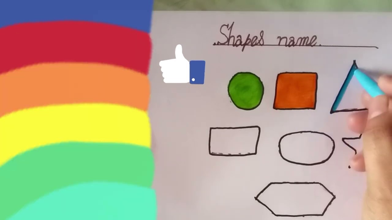 Shapes name star circle triangle heart ovel rectangle and pandgon for kids..... 