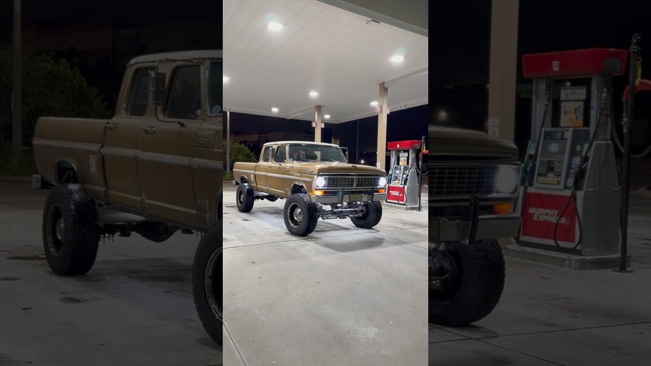 Cummins Swapped 1970 F250 Crew Cab on 37s we call Gold Dust! #fordera #golddustf250