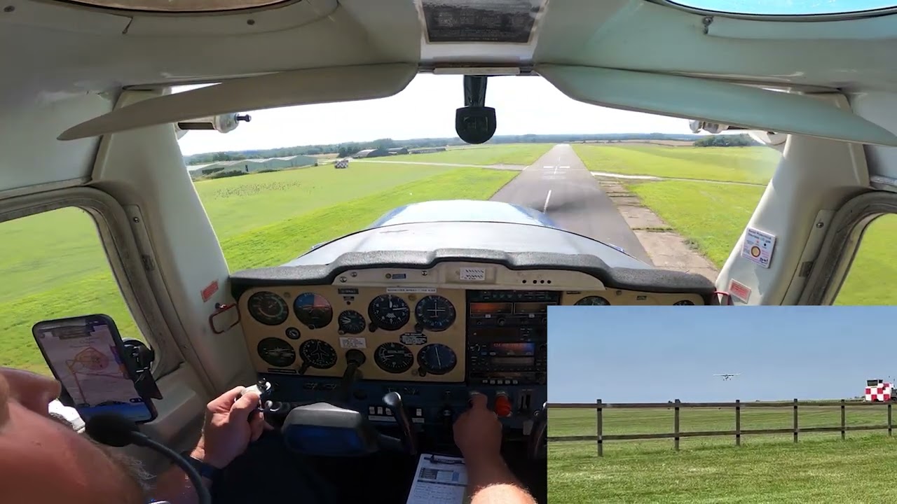 C152 Gusty Crosswind go around - Landing Attempt - Old Buckenham Airfield