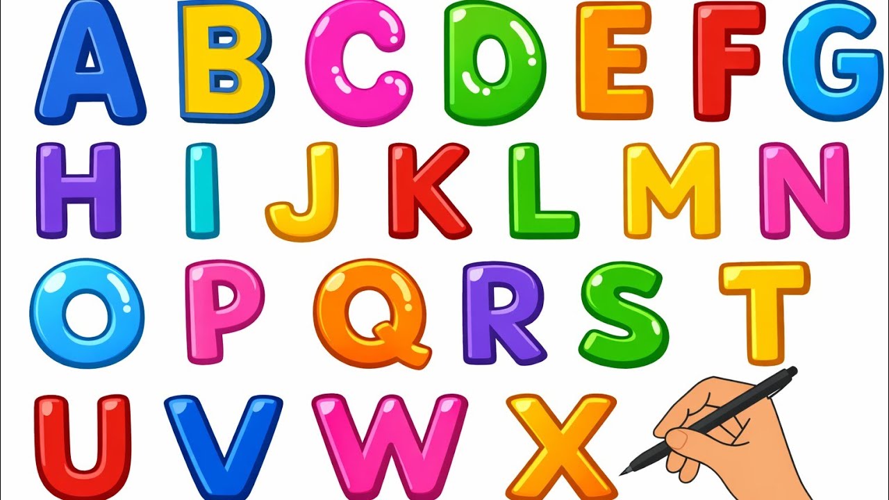 Alphabet, ABC song, ABCD, A to Z, Kids rhymes, collection for writing along dotted lines for toddler