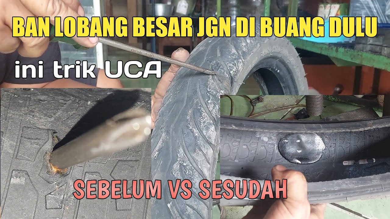 Cara tambal ban tubles yang sobek !! jaminan kuat #banluar #otomotif  #tambalban