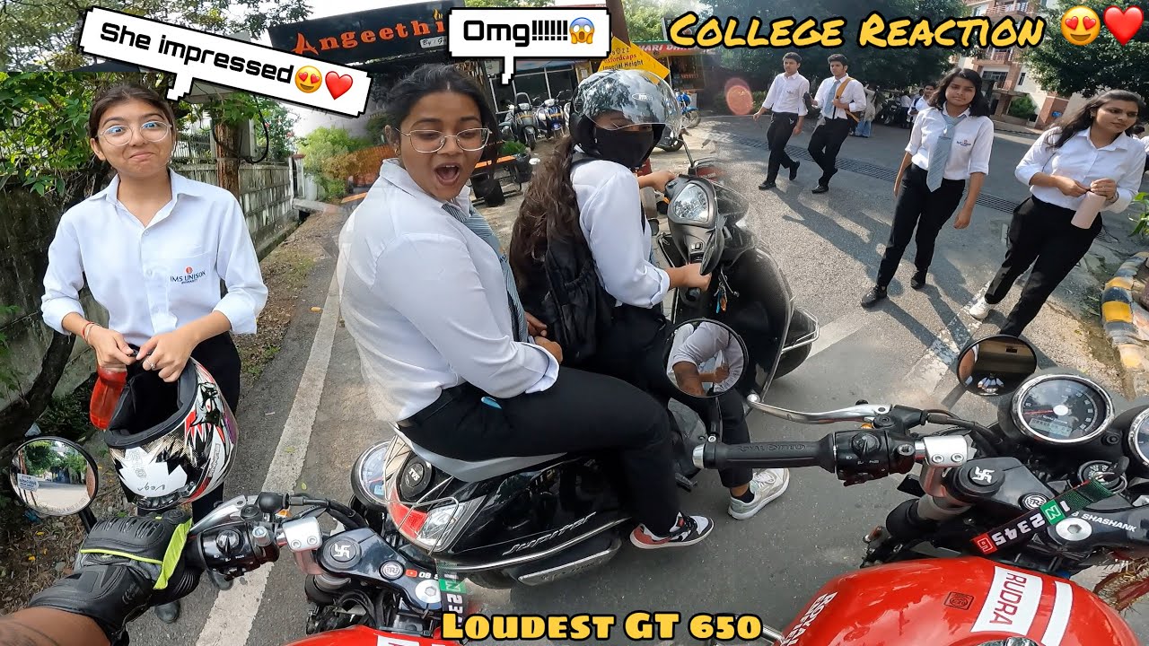 First Day in College With Loud Superbike | gt 650 | Kawasaki z900 | Public Reaction