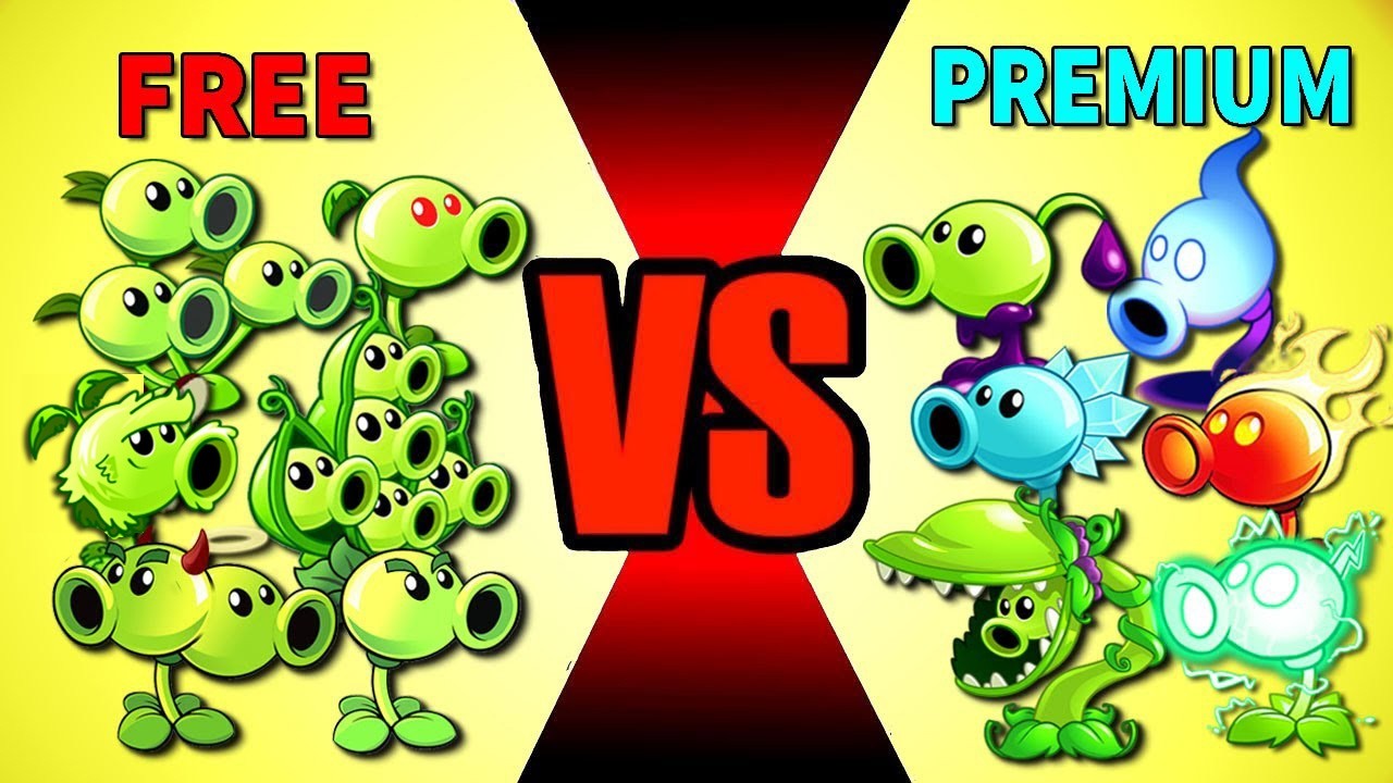 All Pea Plants FREE vs PREMIUM - Who Will Win? - Pvz 2 Team Plant vs Team Plant