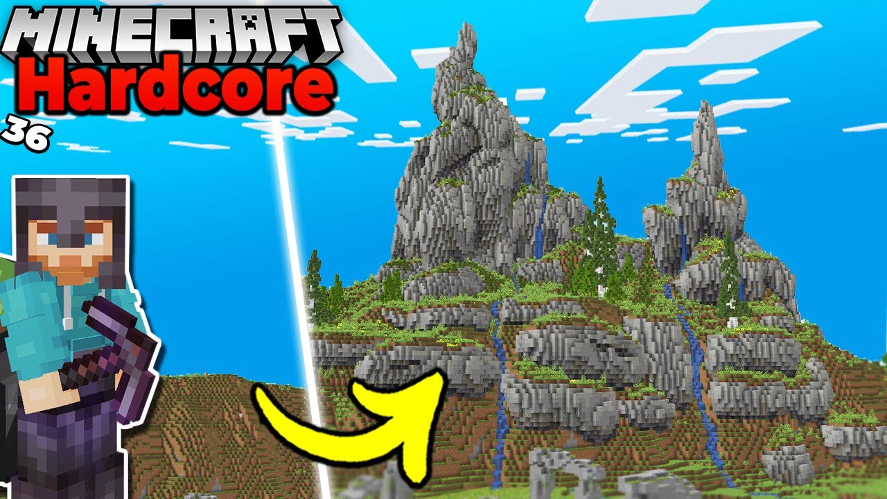 I Tried Building a Mountain in a WEEK in Hardcore Minecraft Survival