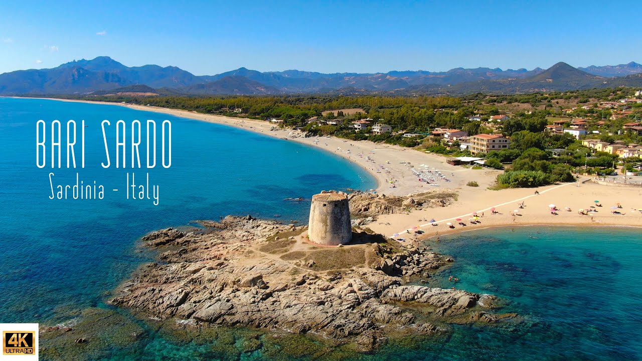 🇮🇹 4K drone video of Bari Sardo, Sardinia, Italy.