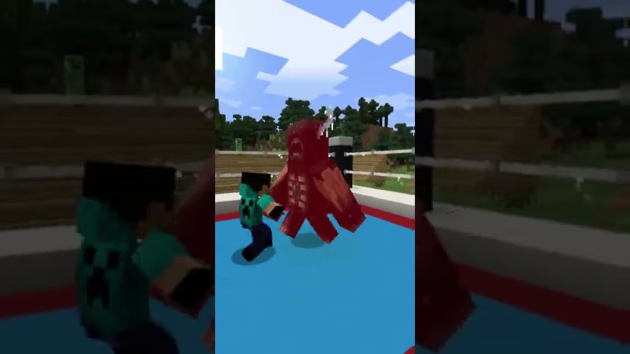 HEROBRINE VS WARDEN 🤯😂🔥.....#shorts #minecraft #warden