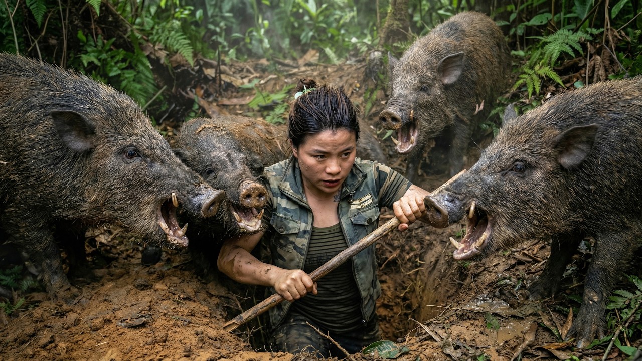 60 Days Facing Deadly Wild Boars | Hunting, Trapping & Wilderness Survival Alone