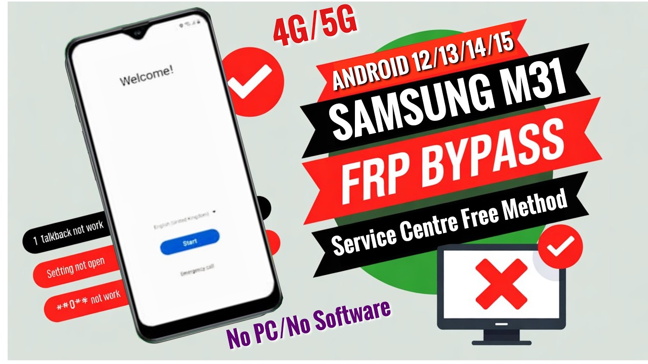 All Samsung M30/M30S/M31/M12/M21 FRP Bypass || Remove Google Account || No Computer
