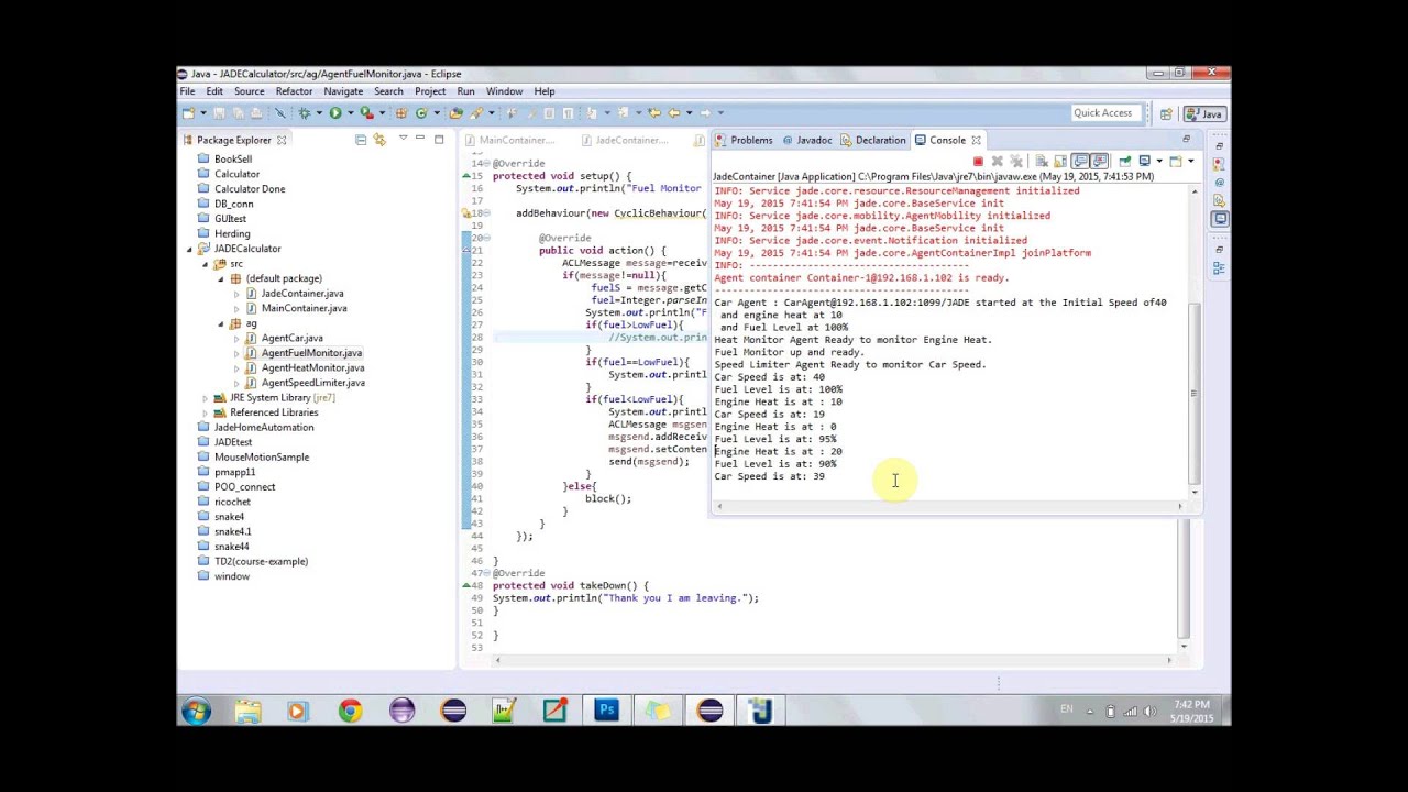CarMonitoring MultiAgentSystem using JADE
