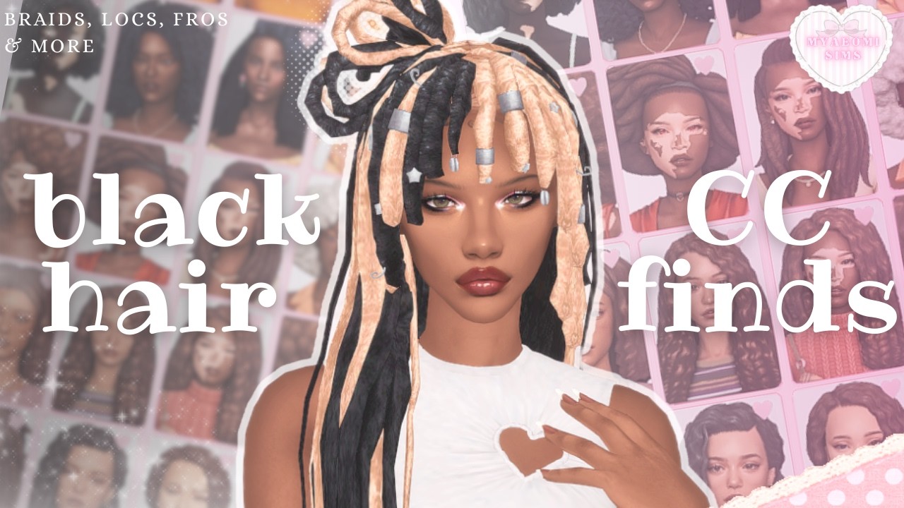 80+ MUST HAVE maxis match black hairstyles (braids, fros & more!) sims 4 cc haul with links 🎀